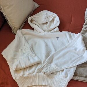 Aerie Cream Hoodie with Logo